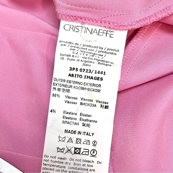 Cristinaeffe Collection Italy Strapless Bow Stretch Dress Pink Size IT 46 US 10 - Picture 9 of 10